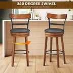 Tabouret de bar pivotant rembourré marron — Sans accoudoirs, 1 place