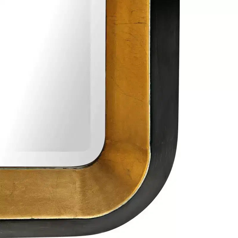 Miroir mural rectangulaire Or & Noir, Style Art Déco, 1 personne