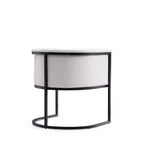 Chaise de salle à manger avec accoudoirs en similicuir grainé galet, selle, blanc, noir, lot de 2