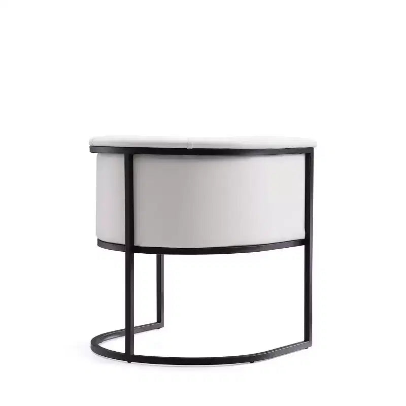 Chaise de salle à manger avec accoudoirs en similicuir grainé galet, selle, blanc, noir, lot de 2