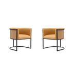 Chaise de salle à manger avec accoudoirs en similicuir grainé galet, selle, blanc, noir, lot de 2