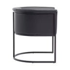 Chaise de salle à manger avec accoudoirs en similicuir grainé galet, selle, blanc, noir, lot de 2