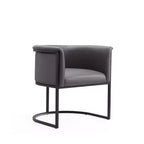 Chaise de salle à manger avec accoudoirs en similicuir grainé galet, selle, blanc, noir, lot de 2