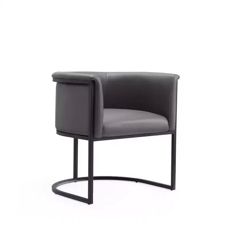 Chaise de salle à manger avec accoudoirs en similicuir grainé galet, selle, blanc, noir, lot de 2
