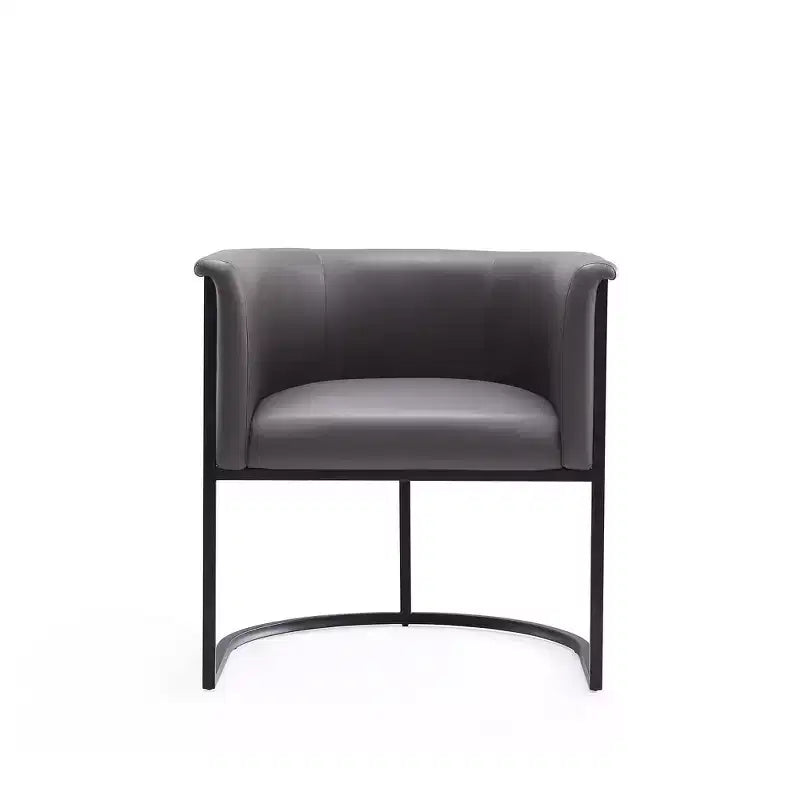 Chaise de salle à manger avec accoudoirs en similicuir grainé galet, selle, blanc, noir, lot de 2