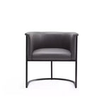 Chaise de salle à manger avec accoudoirs en similicuir grainé galet, selle, blanc, noir, lot de 2