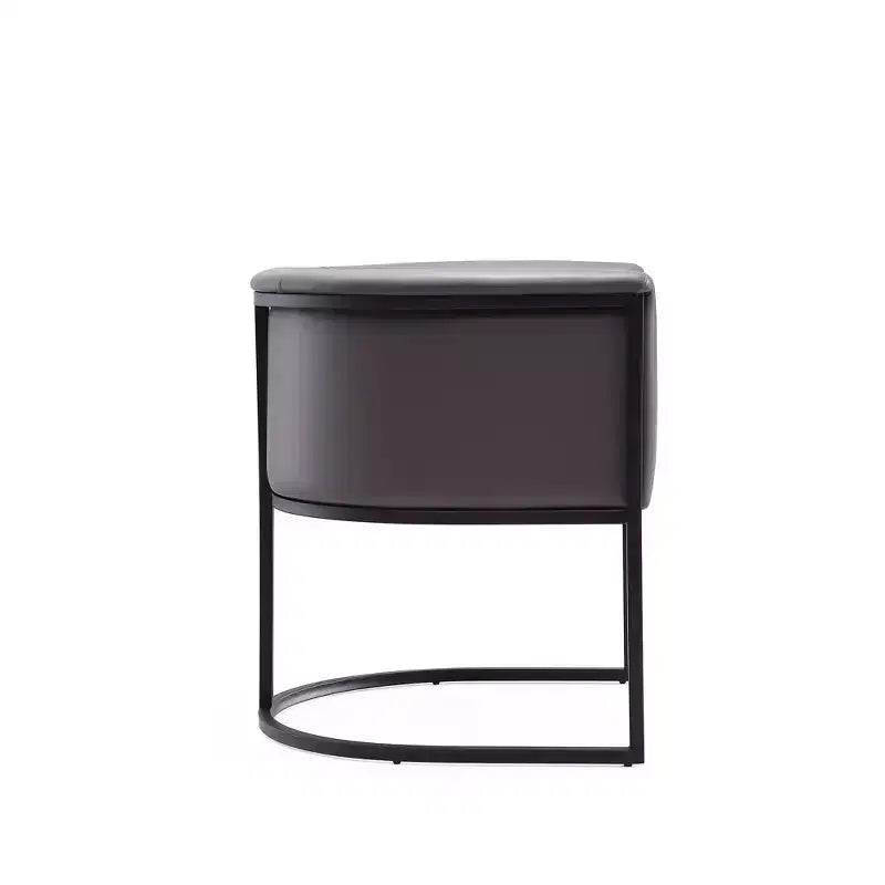 Chaise de salle à manger avec accoudoirs en similicuir grainé galet, selle, blanc, noir, lot de 2