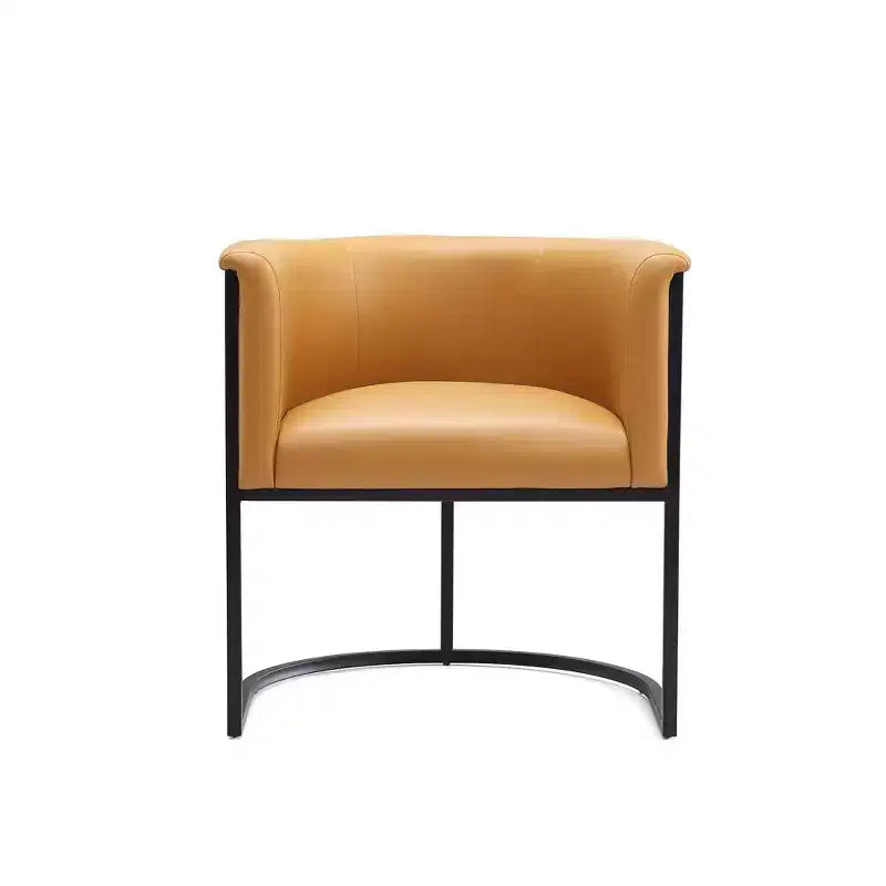 Chaise de salle à manger avec accoudoirs en similicuir grainé galet, selle, blanc, noir, lot de 2