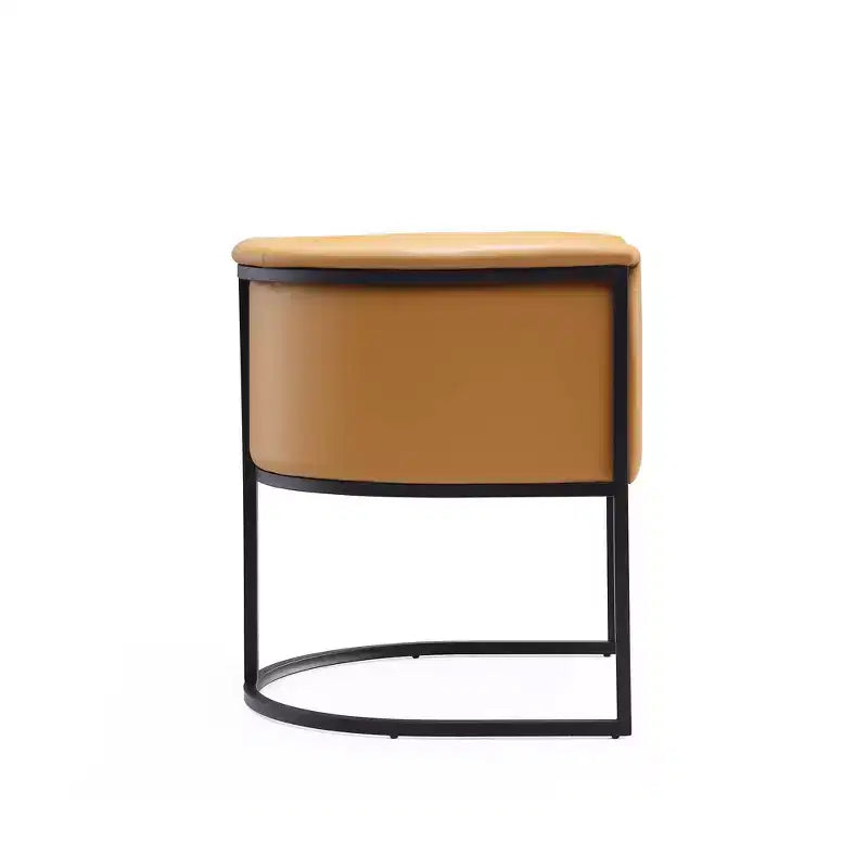 Chaise de salle à manger avec accoudoirs en similicuir grainé galet, selle, blanc, noir, lot de 2