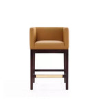 Lot de 3 tabourets de bar rembourrés en hêtre, hauteur comptoir — Noir / Chameau / Ivoire