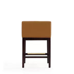 Lot de 3 tabourets de bar rembourrés en hêtre, hauteur comptoir — Noir / Chameau / Ivoire