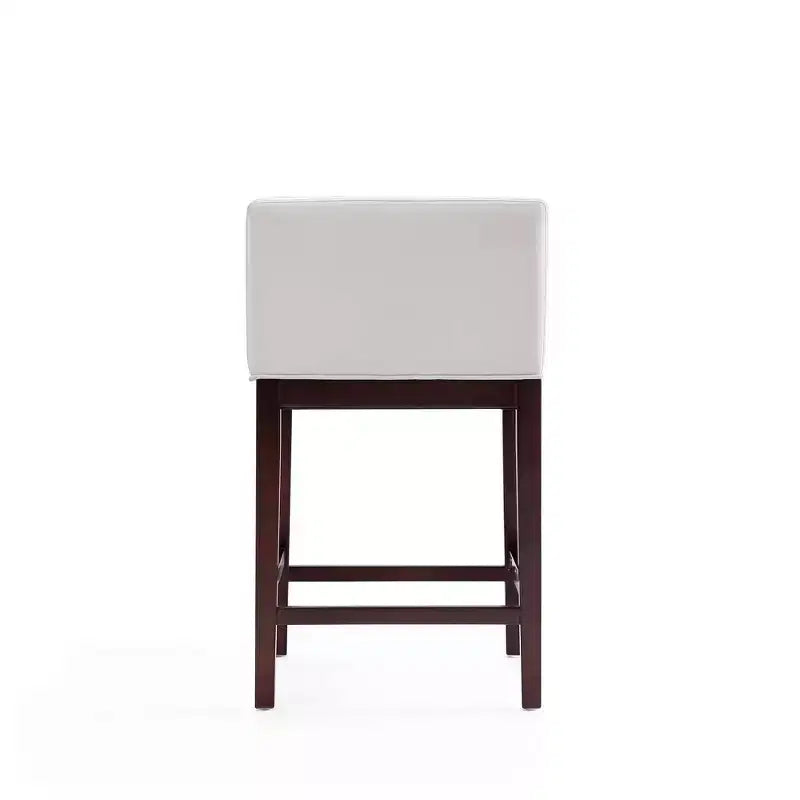 Lot de 3 tabourets de bar rembourrés en hêtre, hauteur comptoir — Noir / Chameau / Ivoire