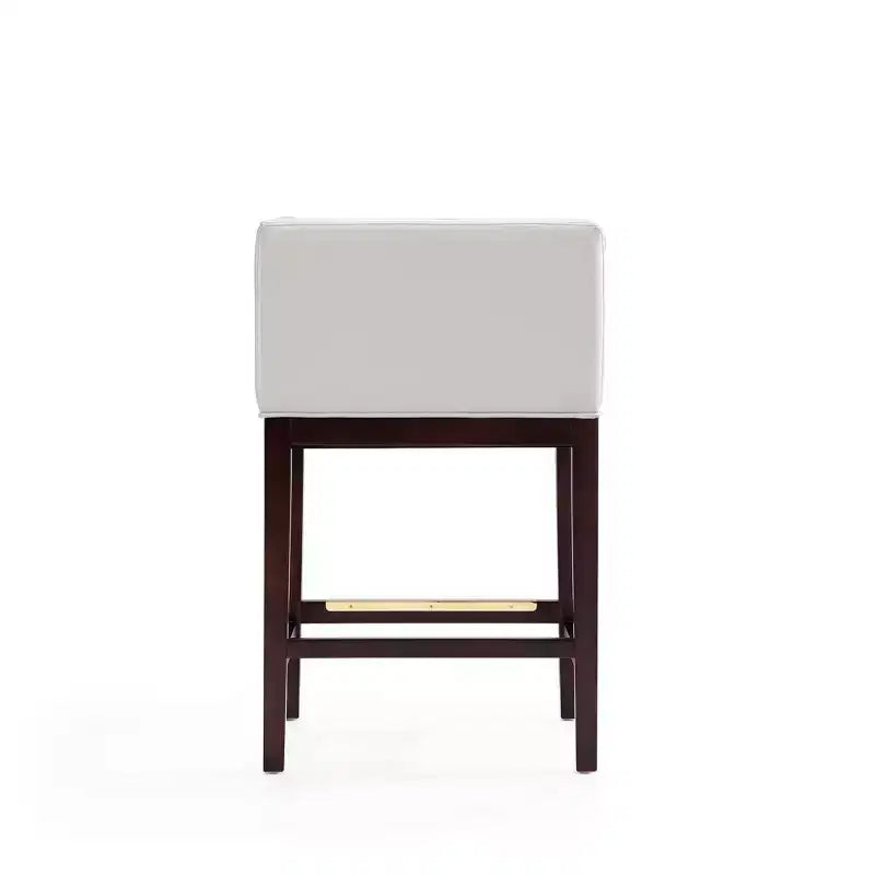 Lot de 3 tabourets de bar rembourrés en hêtre, hauteur comptoir — Noir / Chameau / Ivoire