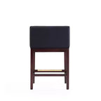 Lot de 3 tabourets de bar rembourrés en hêtre, hauteur comptoir — Noir / Chameau / Ivoire