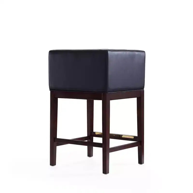 Lot de 3 tabourets de bar rembourrés en hêtre, hauteur comptoir — Noir / Chameau / Ivoire