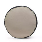 Pouf cylindrique bohème blanc, tissu artisanal, 1 place (bleu denim / bleu marine / sarcelle)