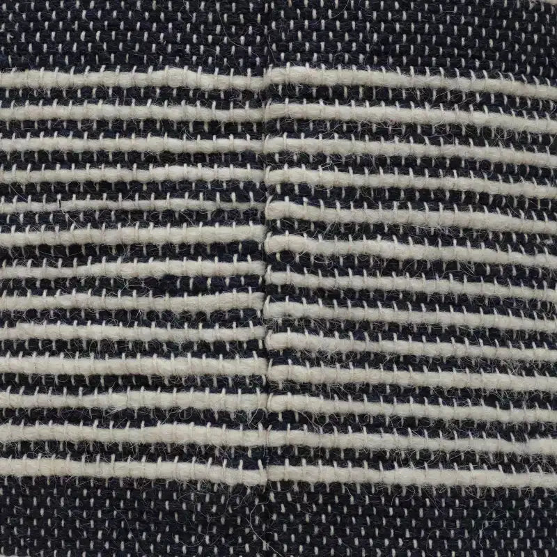 Pouf cylindrique bohème blanc, tissu artisanal, 1 place (bleu denim / bleu marine / sarcelle)