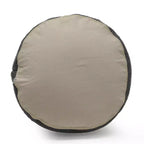 Pouf cylindrique bohème blanc, tissu artisanal, 1 place (bleu denim / bleu marine / sarcelle)