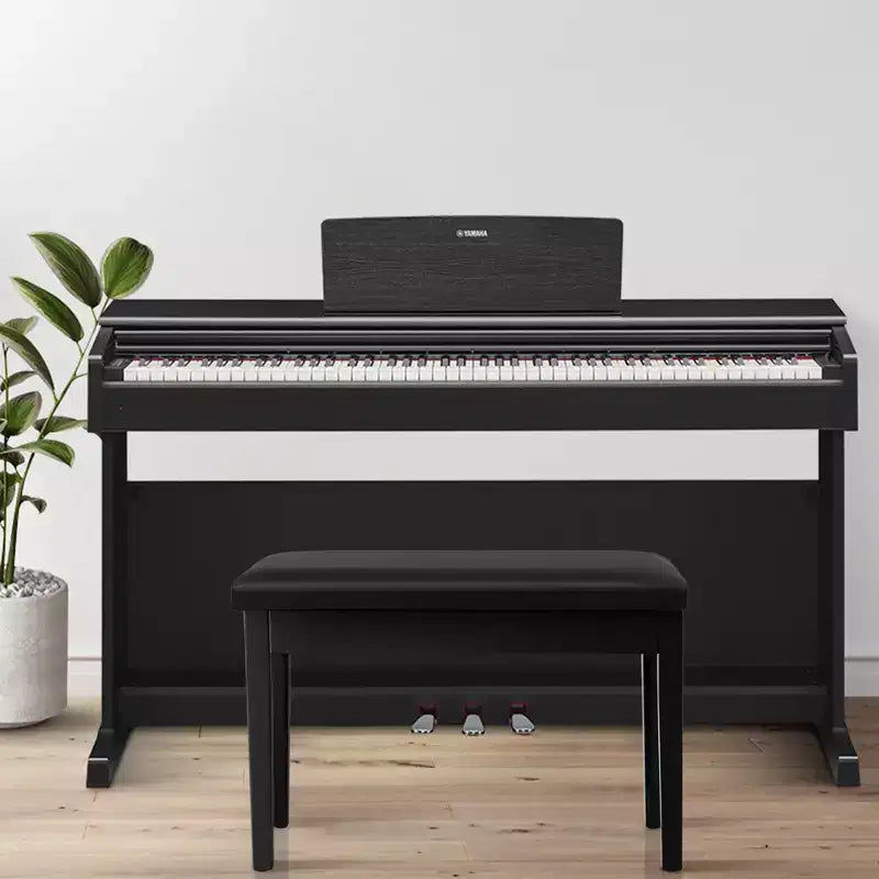 Banc de piano en cuir PU noir avec rangement – 2 places