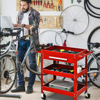 Chariot de rangement à roulettes rouge à 3 tiroirs – Utilisation individuelle