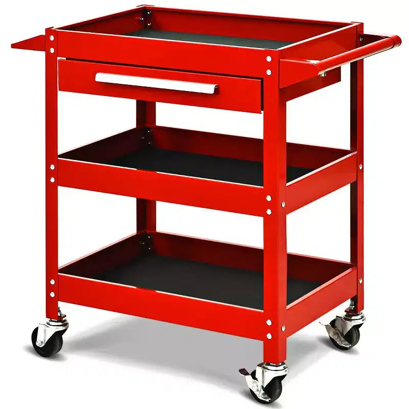 Chariot de rangement à roulettes rouge à 3 tiroirs – Utilisation individuelle