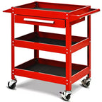 Chariot de rangement à roulettes rouge à 3 tiroirs – Utilisation individuelle