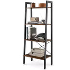 Costway 4-Tier Bookshelf Industrial Display Storage Shelf Plant Flower Stand Metal Frame