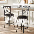 Ensemble de 2 tabourets de comptoir pivotants anthracite et noir – 2 places