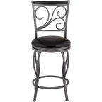 Ensemble de 2 tabourets de comptoir pivotants anthracite et noir – 2 places