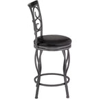 Ensemble de 2 tabourets de comptoir pivotants anthracite et noir – 2 places