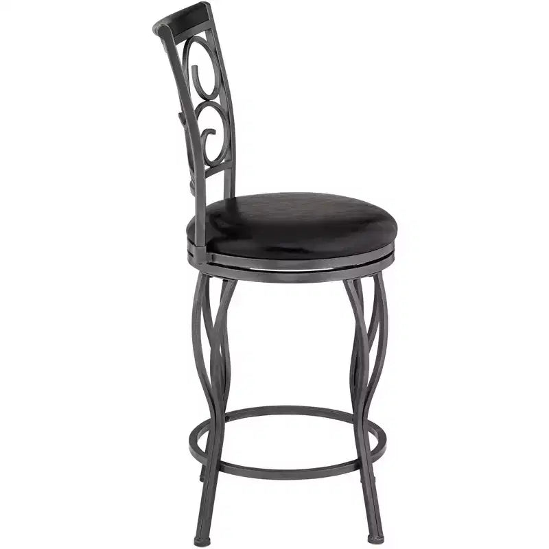 Ensemble de 2 tabourets de comptoir pivotants anthracite et noir – 2 places