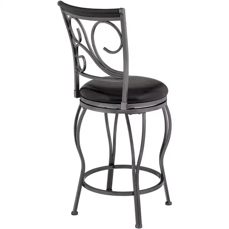Ensemble de 2 tabourets de comptoir pivotants anthracite et noir – 2 places