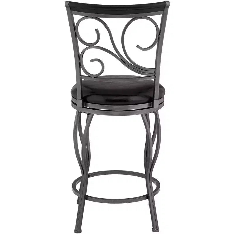 Ensemble de 2 tabourets de comptoir pivotants anthracite et noir – 2 places