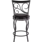 Ensemble de 2 tabourets de comptoir pivotants anthracite et noir – 2 places