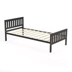 Cadre de lit plateforme en bois double expresso avec tête de lit — 1 personne