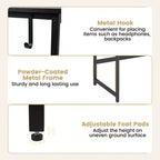 Bureau informatique de 150 cm noir/rustique avec étagère détachable pour 1 personne