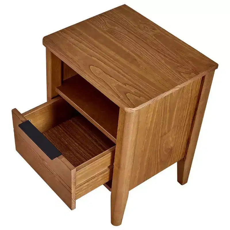 Table d'appoint à 1 tiroir en bois brun miel, 1 personne