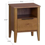 Table d'appoint à 1 tiroir en bois brun miel, 1 personne