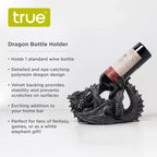 Support de bouteille de vin dragon aspect étain – Pour 1 bouteille