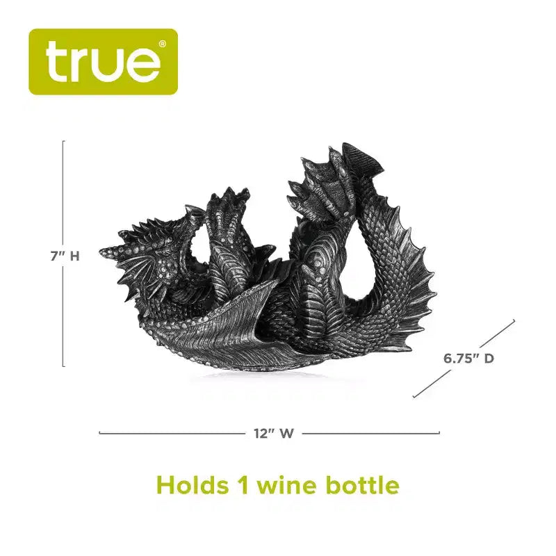 Support de bouteille de vin dragon aspect étain – Pour 1 bouteille