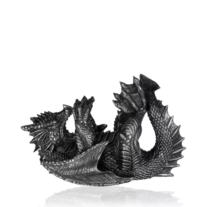 Support de bouteille de vin dragon aspect étain – Pour 1 bouteille