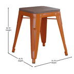 Tabouret de salle à manger en métal, empilable, sans dossier, lot de 4 – Noir / Orange / Violet / Rouge / Bleu roi / Argent / Sarcelle