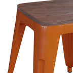 Tabouret de salle à manger en métal, empilable, sans dossier, lot de 4 – Noir / Orange / Violet / Rouge / Bleu roi / Argent / Sarcelle