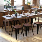 Tabouret de salle à manger en métal, empilable, sans dossier, lot de 4 – Noir / Orange / Violet / Rouge / Bleu roi / Argent / Sarcelle