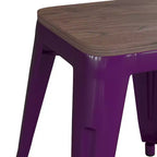 Tabouret de salle à manger en métal, empilable, sans dossier, lot de 4 – Noir / Orange / Violet / Rouge / Bleu roi / Argent / Sarcelle