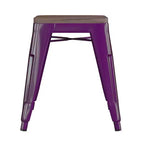 Tabouret de salle à manger en métal, empilable, sans dossier, lot de 4 – Noir / Orange / Violet / Rouge / Bleu roi / Argent / Sarcelle