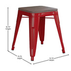 Tabouret de salle à manger en métal, empilable, sans dossier, lot de 4 – Noir / Orange / Violet / Rouge / Bleu roi / Argent / Sarcelle
