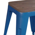 Tabouret de salle à manger en métal, empilable, sans dossier, lot de 4 – Noir / Orange / Violet / Rouge / Bleu roi / Argent / Sarcelle