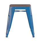 Tabouret de salle à manger en métal, empilable, sans dossier, lot de 4 – Noir / Orange / Violet / Rouge / Bleu roi / Argent / Sarcelle