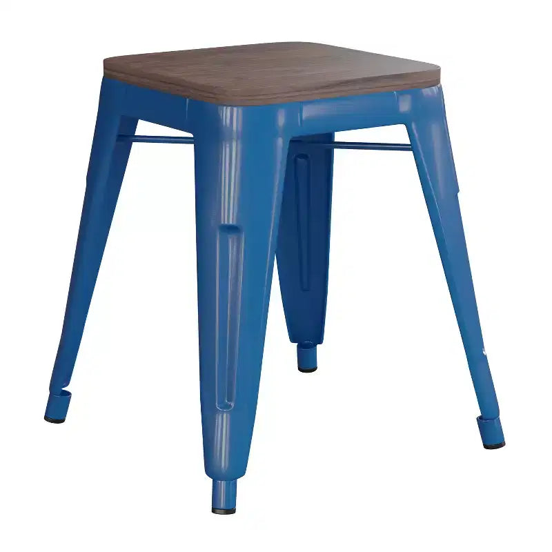 Tabouret de salle à manger en métal, empilable, sans dossier, lot de 4 – Noir / Orange / Violet / Rouge / Bleu roi / Argent / Sarcelle
